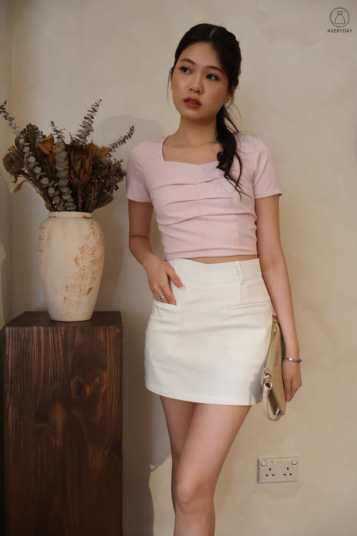 Sona Heart Shape Neckline Top In Lilac