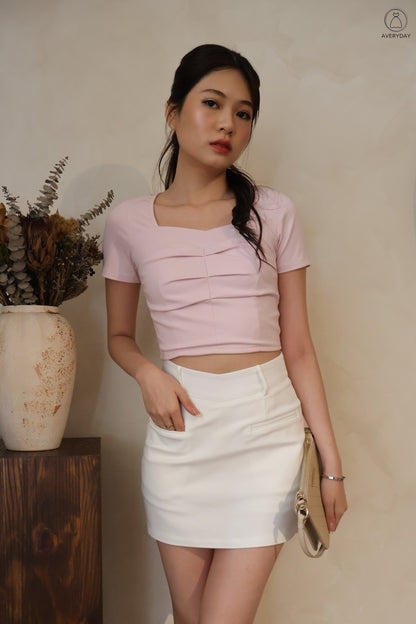 Sona Heart Shape Neckline Top In Lilac