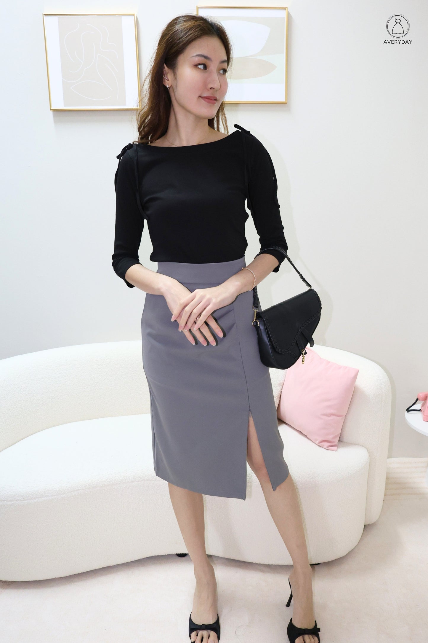 Jerlyn Ruched Pocket Skorts In Grey