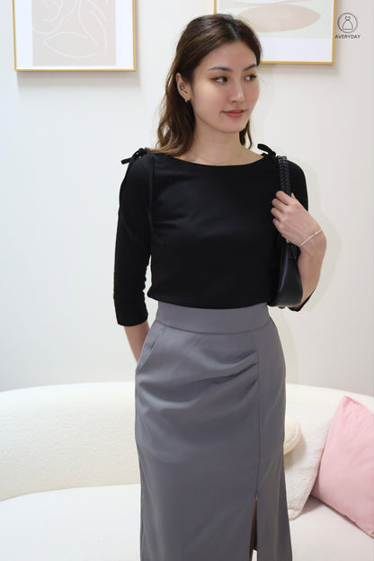 Jerlyn Ruched Pocket Skorts In Grey
