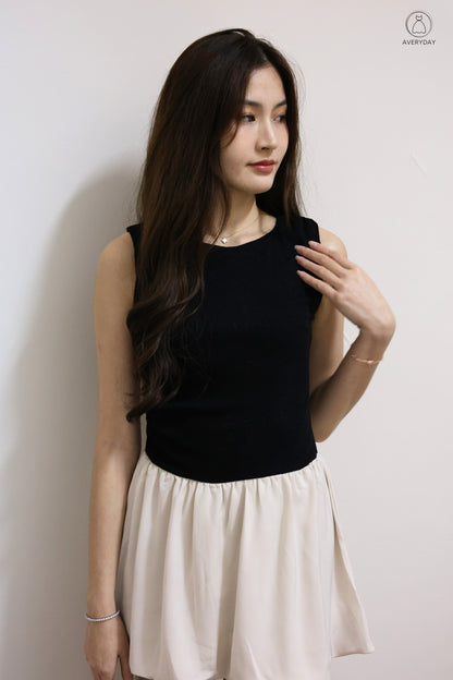 Linsey Glitter Soft Knit Bubble Hem Romper Dress In Champagne