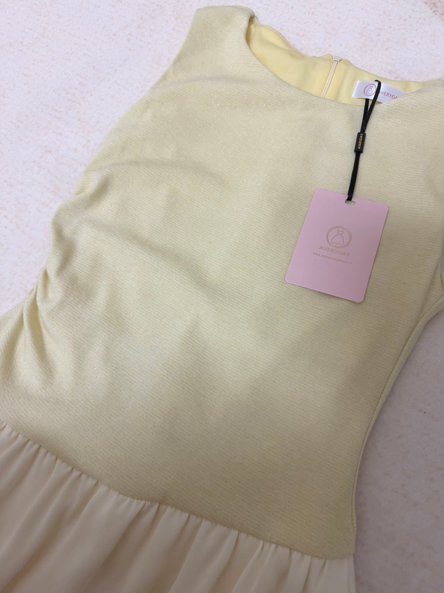 Linsey Glitter Soft Knit Bubble Hem Midi Dress In Butter Cream