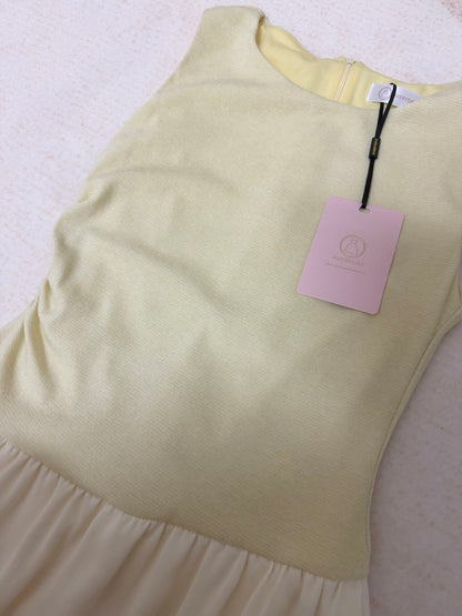 Linsey Glitter Soft Knit Bubble Hem Midi Dress In Butter Cream
