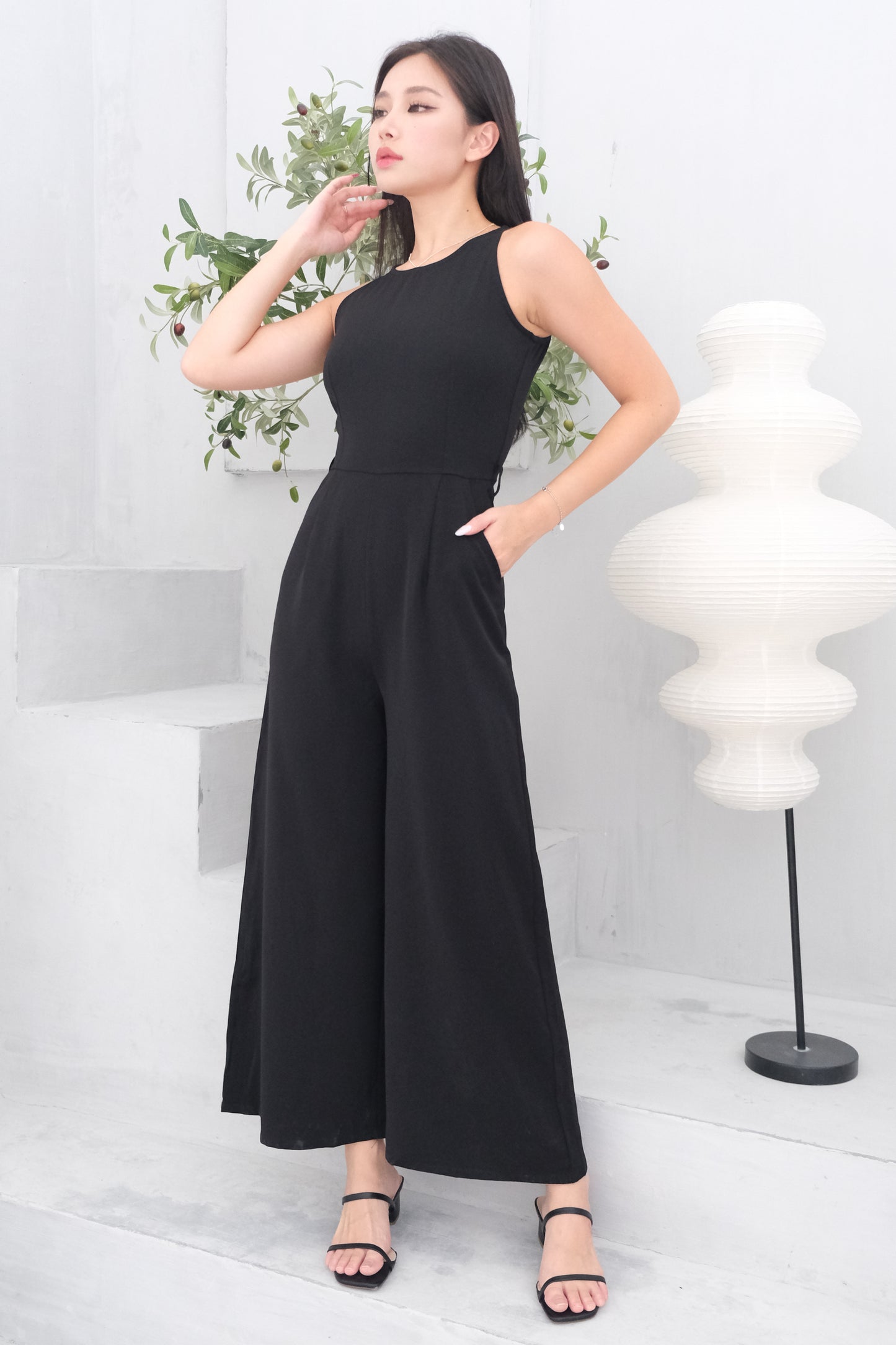 AVERYDAY Isabella Sleeveless Tank Jumpsuit in Black