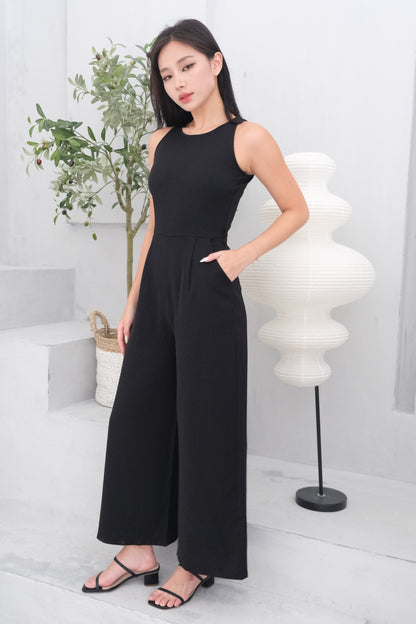 Isabella Sleeveless Tank Jumpsuit in Black