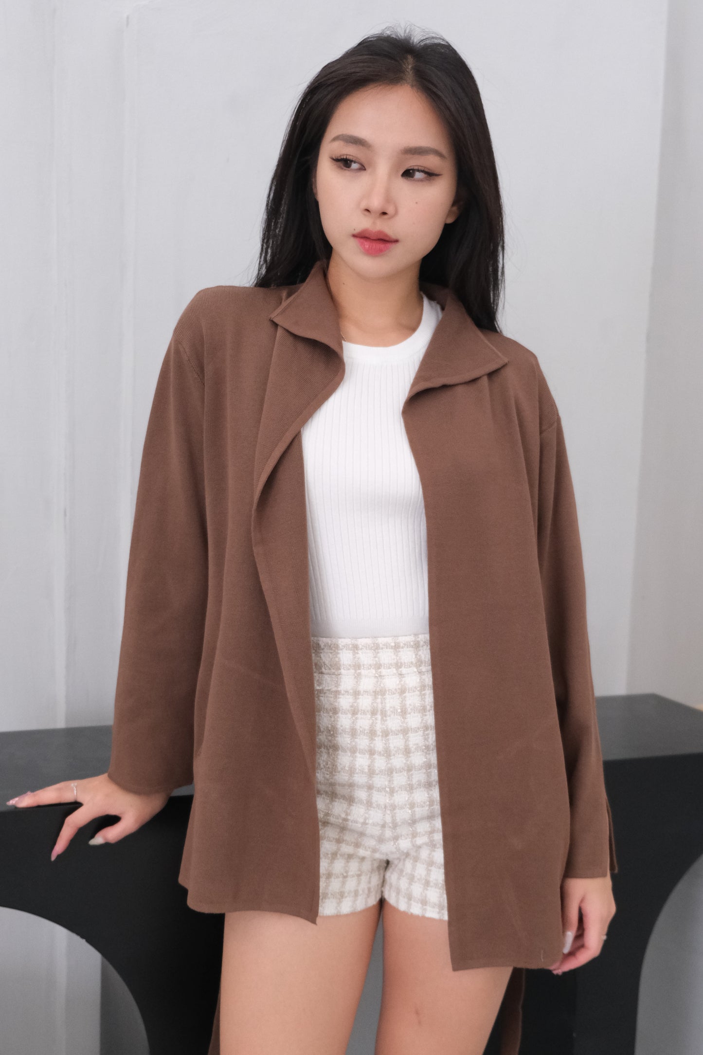 AVERYDAY Loraine Outerwear with Sash in Brown