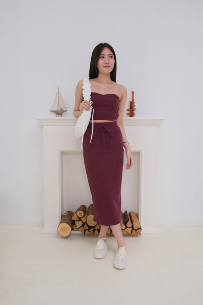 Lucia Bustier Top Co-Ords in Scarlett