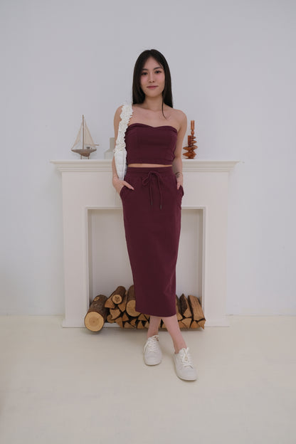 Lucia Bustier Top Co-Ords in Scarlett