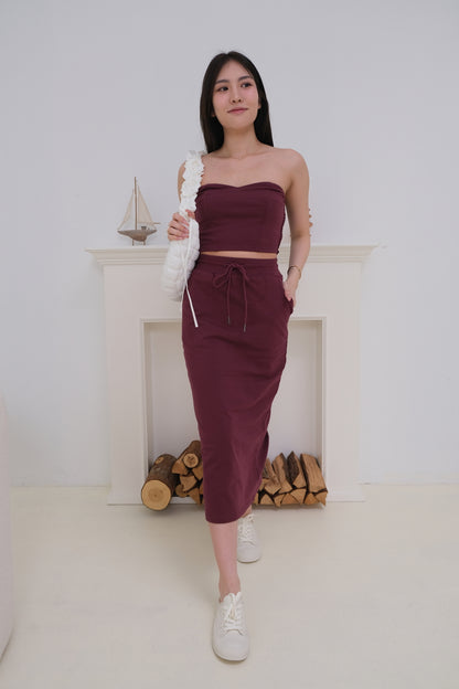 Lucia Bustier Top Co-Ords in Scarlett