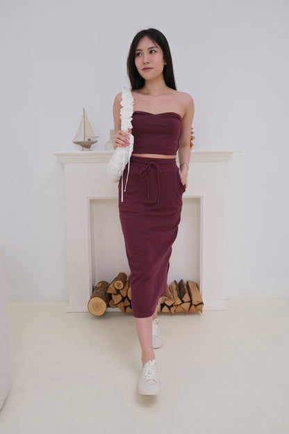 Lucia Bustier Top Co-Ords in Scarlett