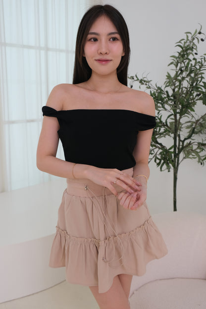 Sora Ruffles Skorts in Taupe