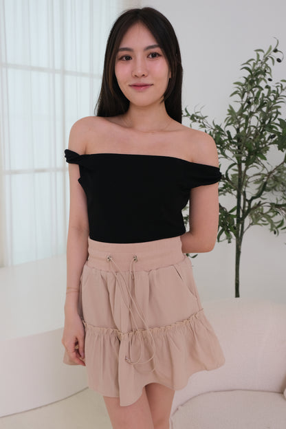 Sora Ruffles Skorts in Taupe