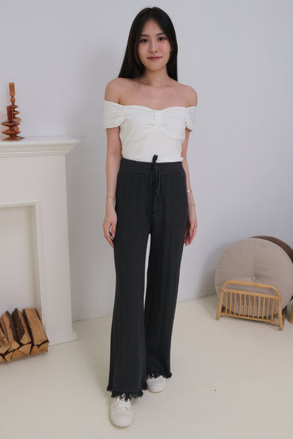 *Premium Quality* Odelia Lounge Fringe Pants in Grey