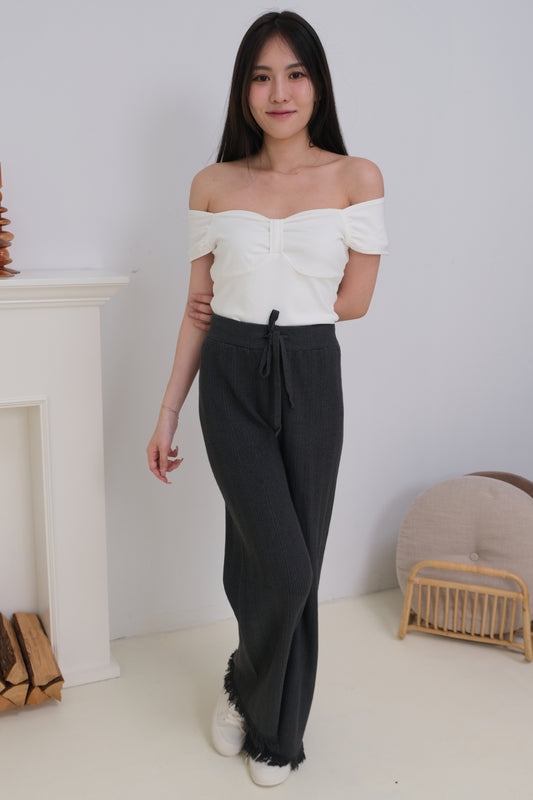 AVERYDAY Amy Ribbon Basic Top in White