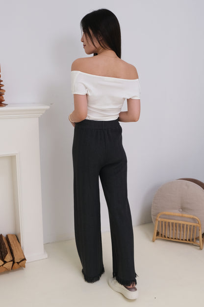 *Premium Quality* Odelia Lounge Fringe Pants in Grey