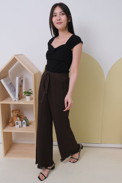 *Premium Quality* Odelia Lounge Fringe Pants in Brown