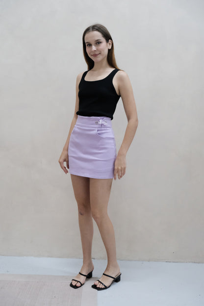 Freyda Ribbon Lace Skorts in Lilac