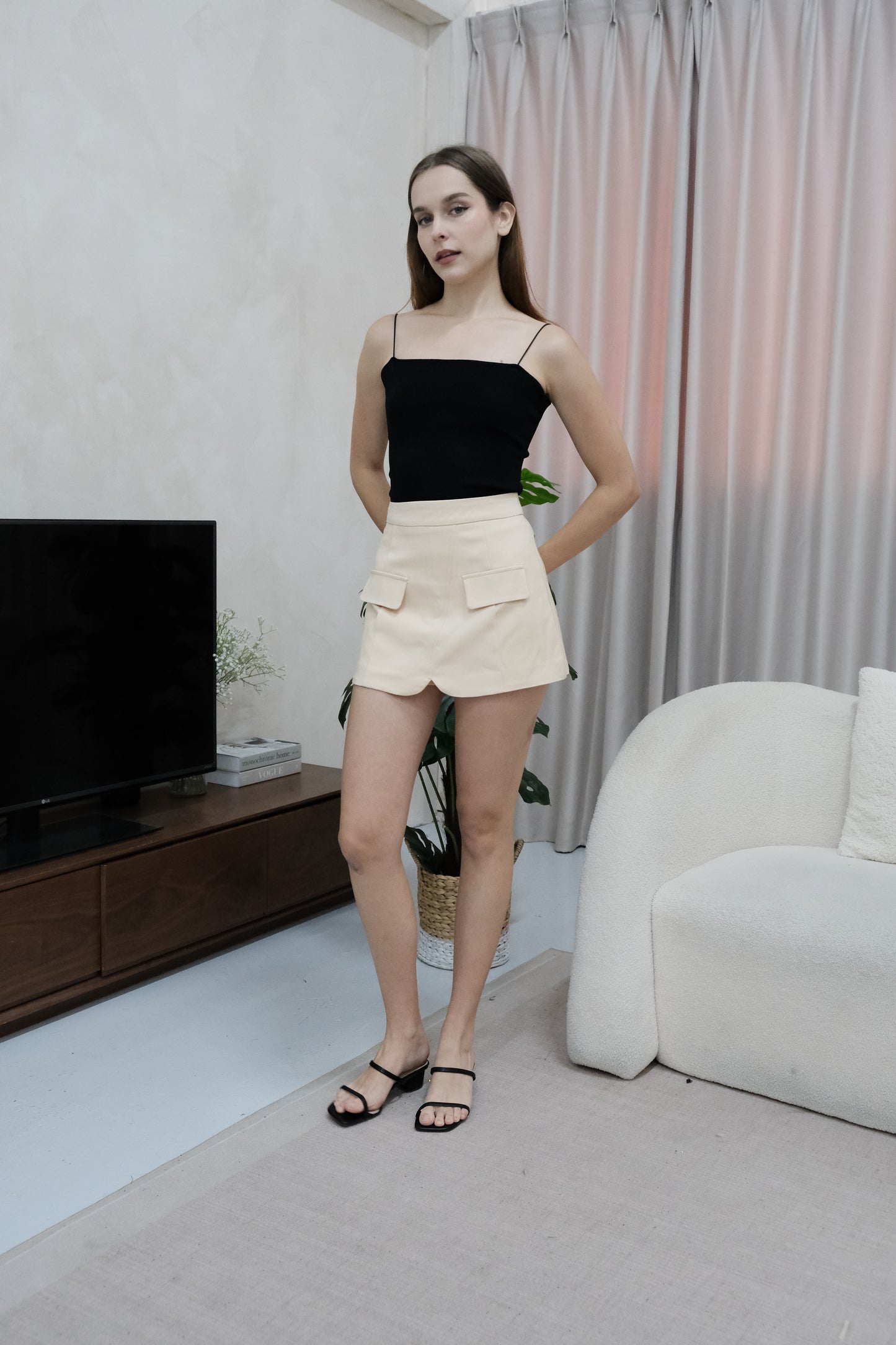 AVERYDAY Cally A-line Skorts in Cream