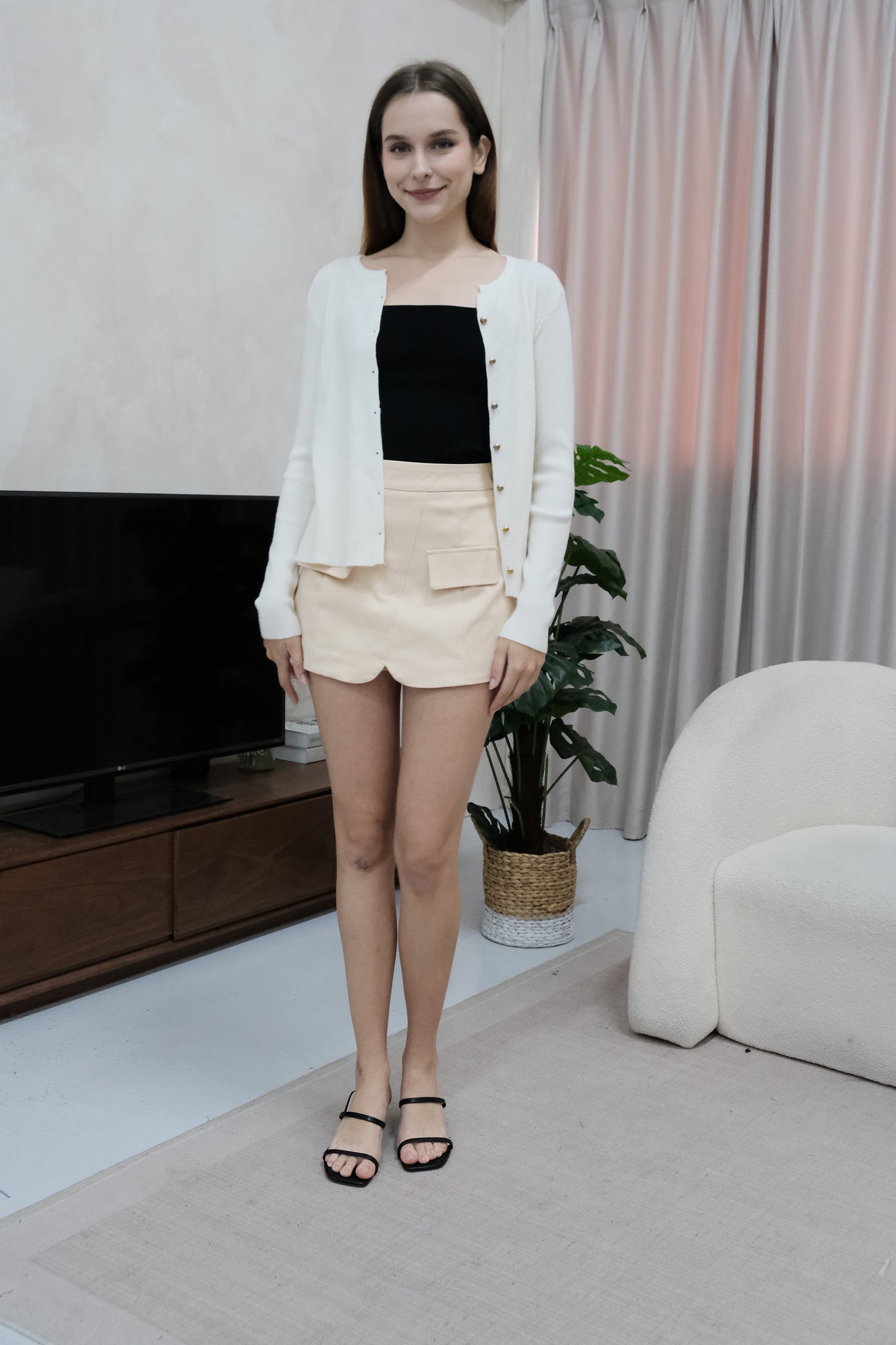 AVERYDAY Cally A-line Skorts in Cream