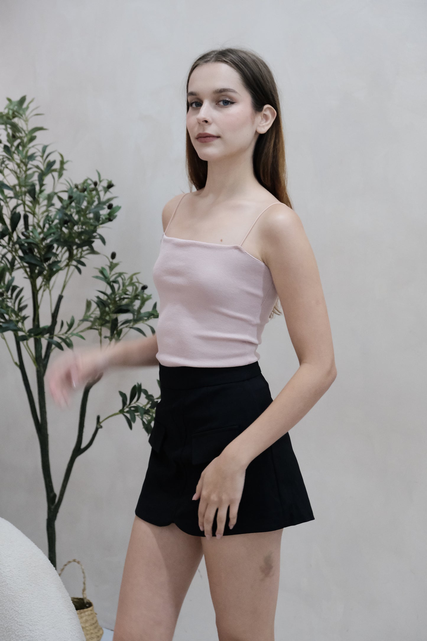 AVERYDAY Mila Basic Knit Camisole Top in Pink