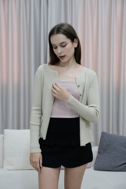 Taylor Soft Knit Button Cardigan in Khaki