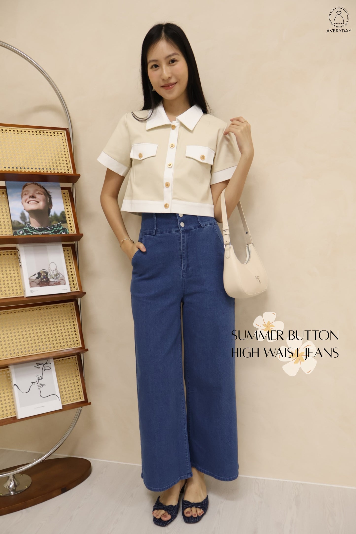 Summer Button High Waist Jeans