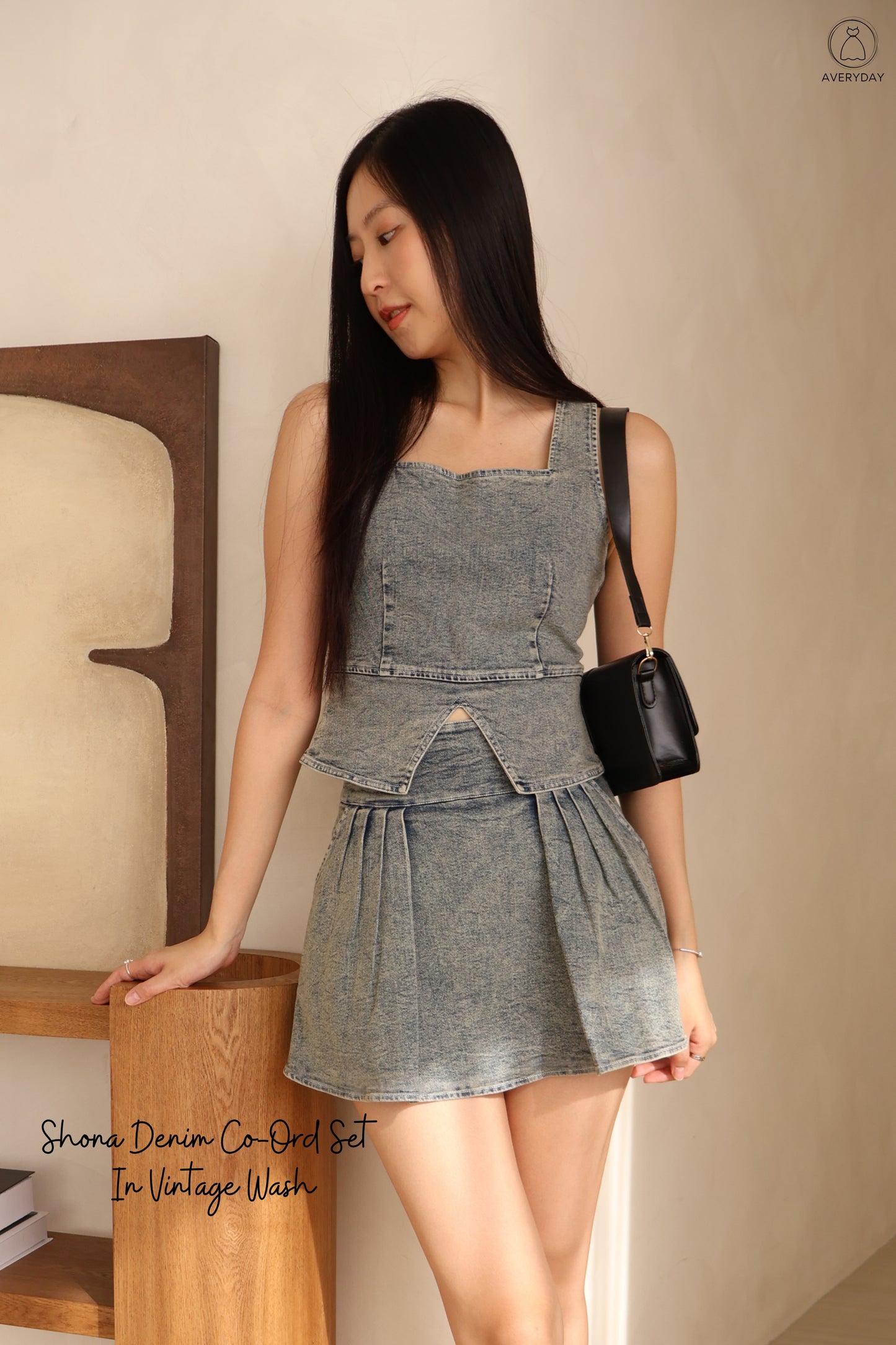 Shona Denim Co-Ord Set In Vintage Wash