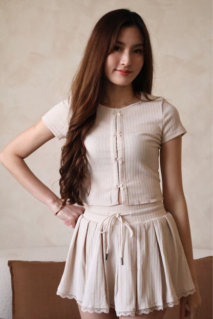 Arie Ribbon Co-Ords Set In Cream