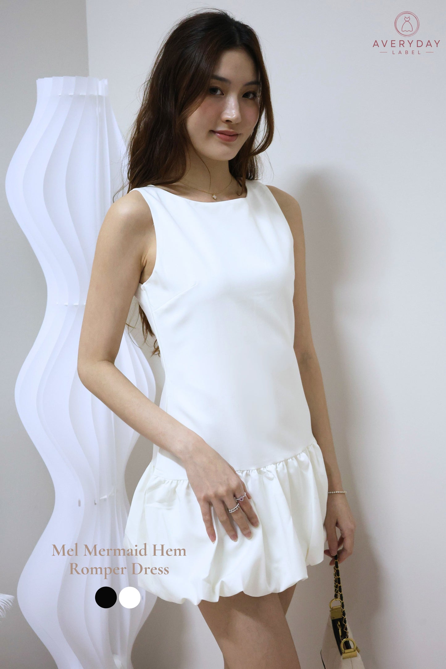 Mel Mermaid Hem Romper Dress In White