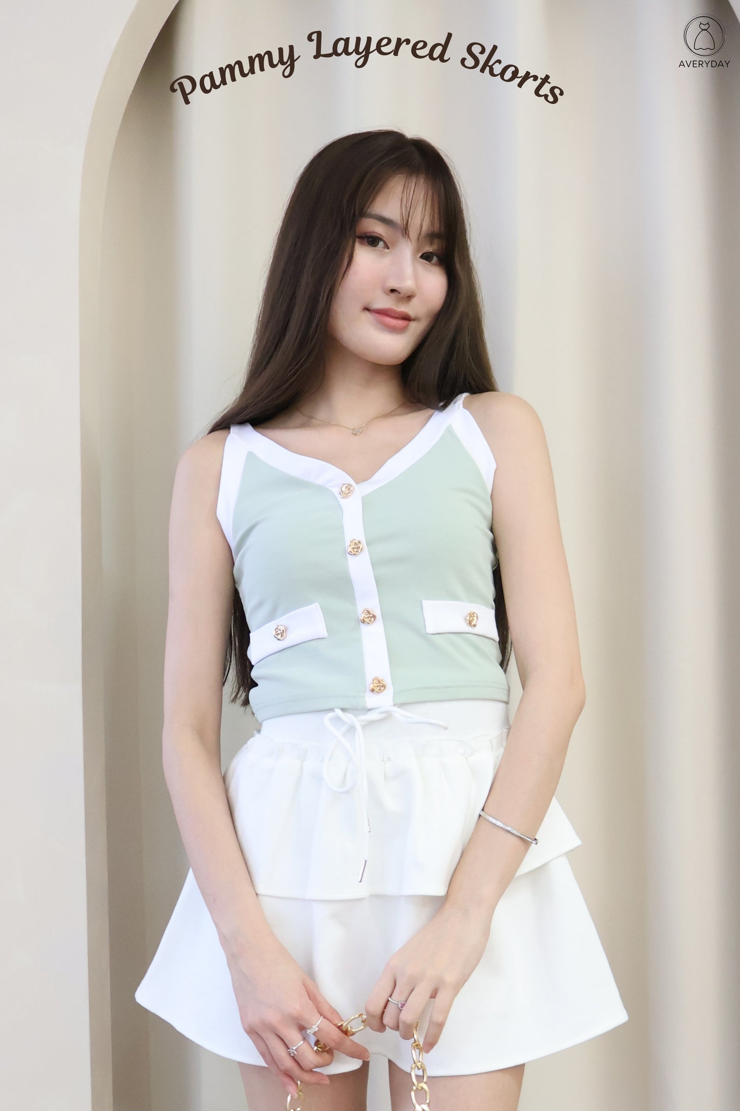 Pammy Layered Skorts In White