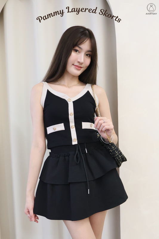 Pammy Layered Skorts In Black