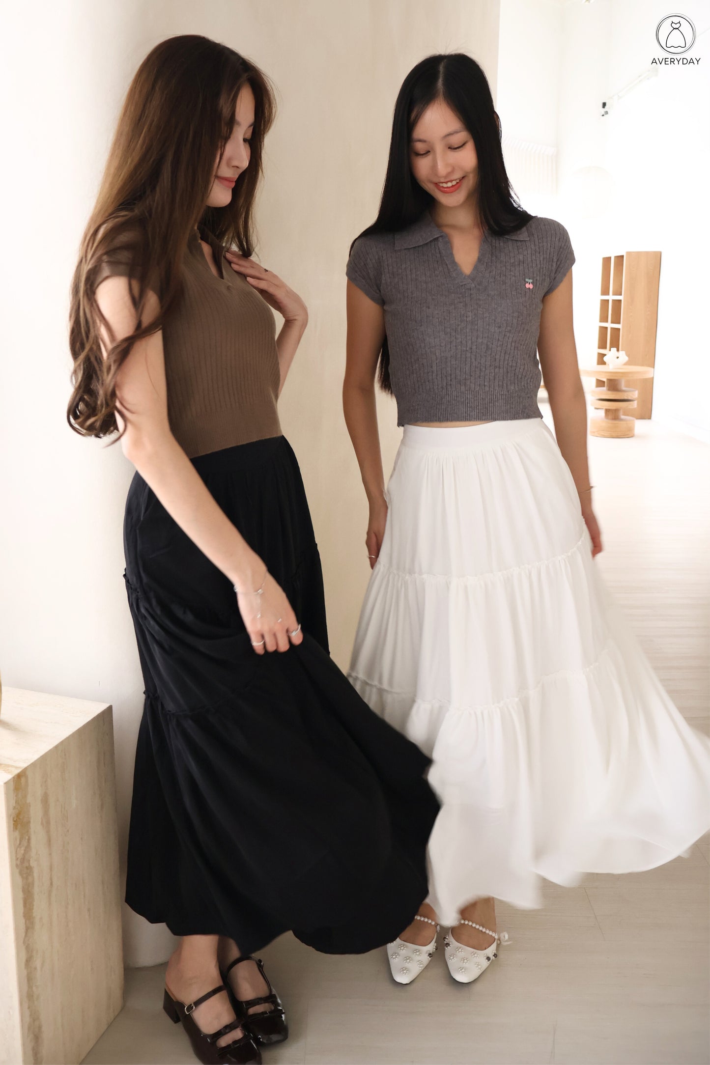 *Premium* Cherie Layered Maxi Pocket Skirt In White