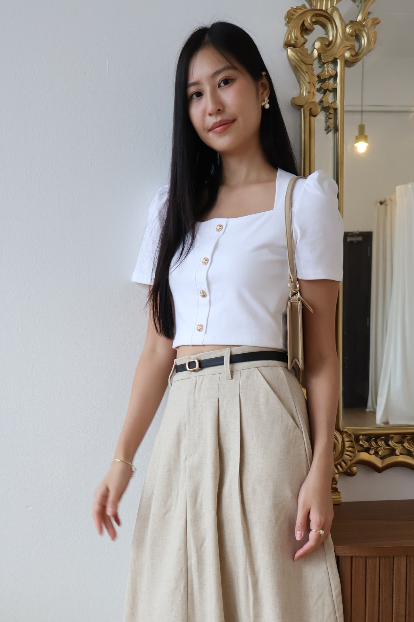 *Restocked* Sharlene Victorian Puff Sleeve Top In White