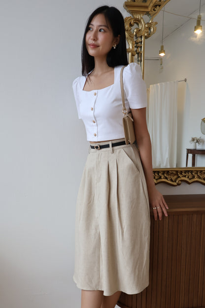 *Restocked* Sharlene Victorian Puff Sleeve Top In White