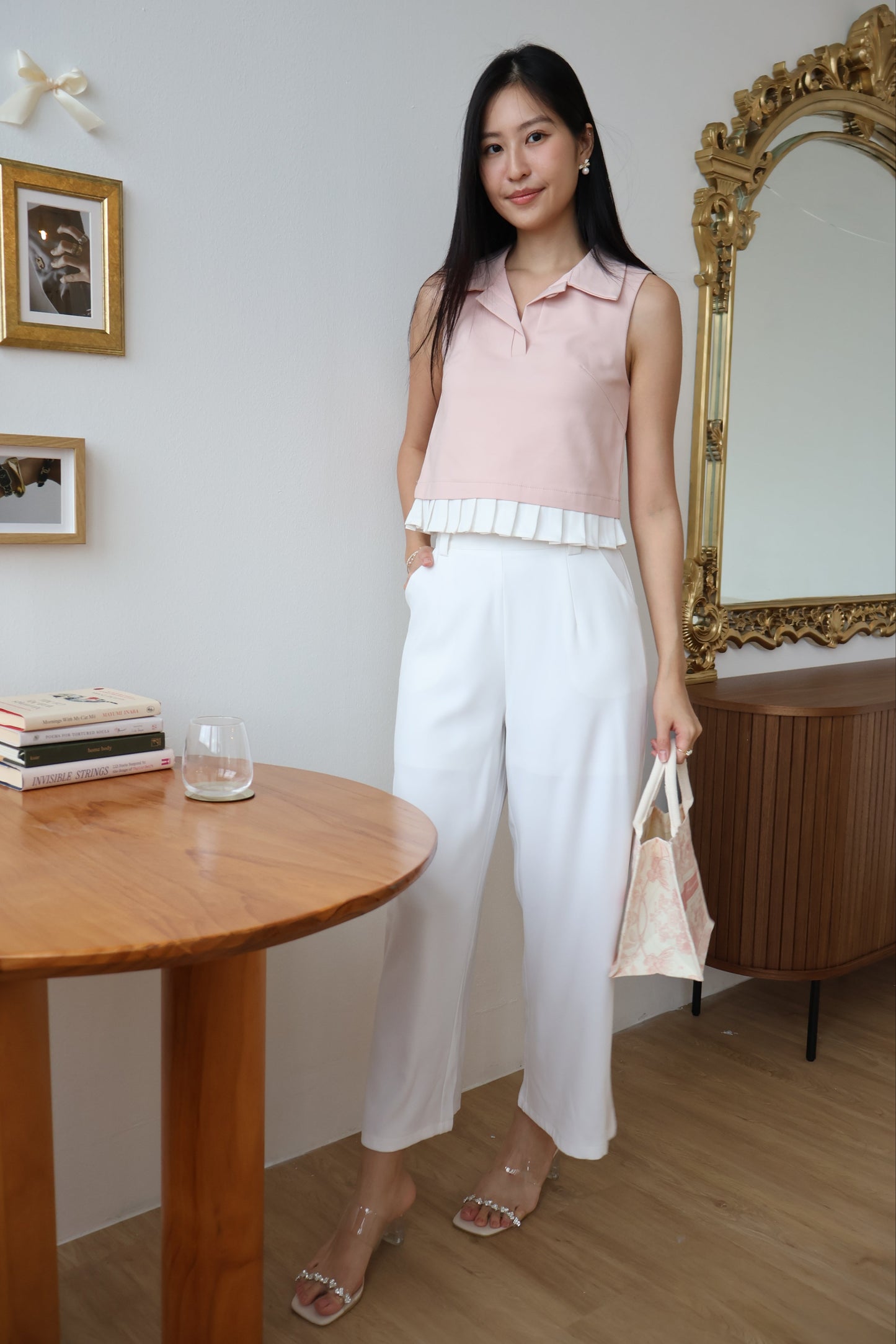 Melody Pleated Collar Blouse In Pink