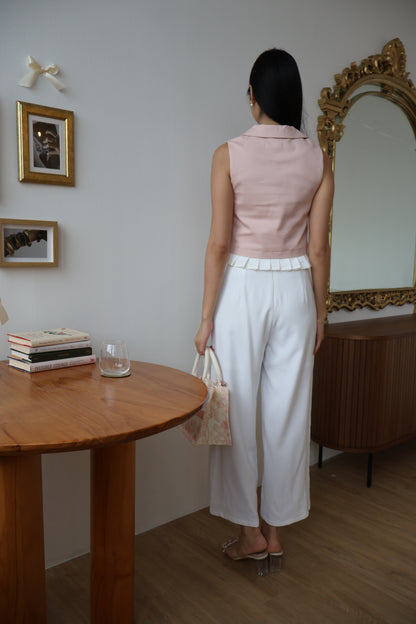 Melody Pleated Collar Blouse In Pink