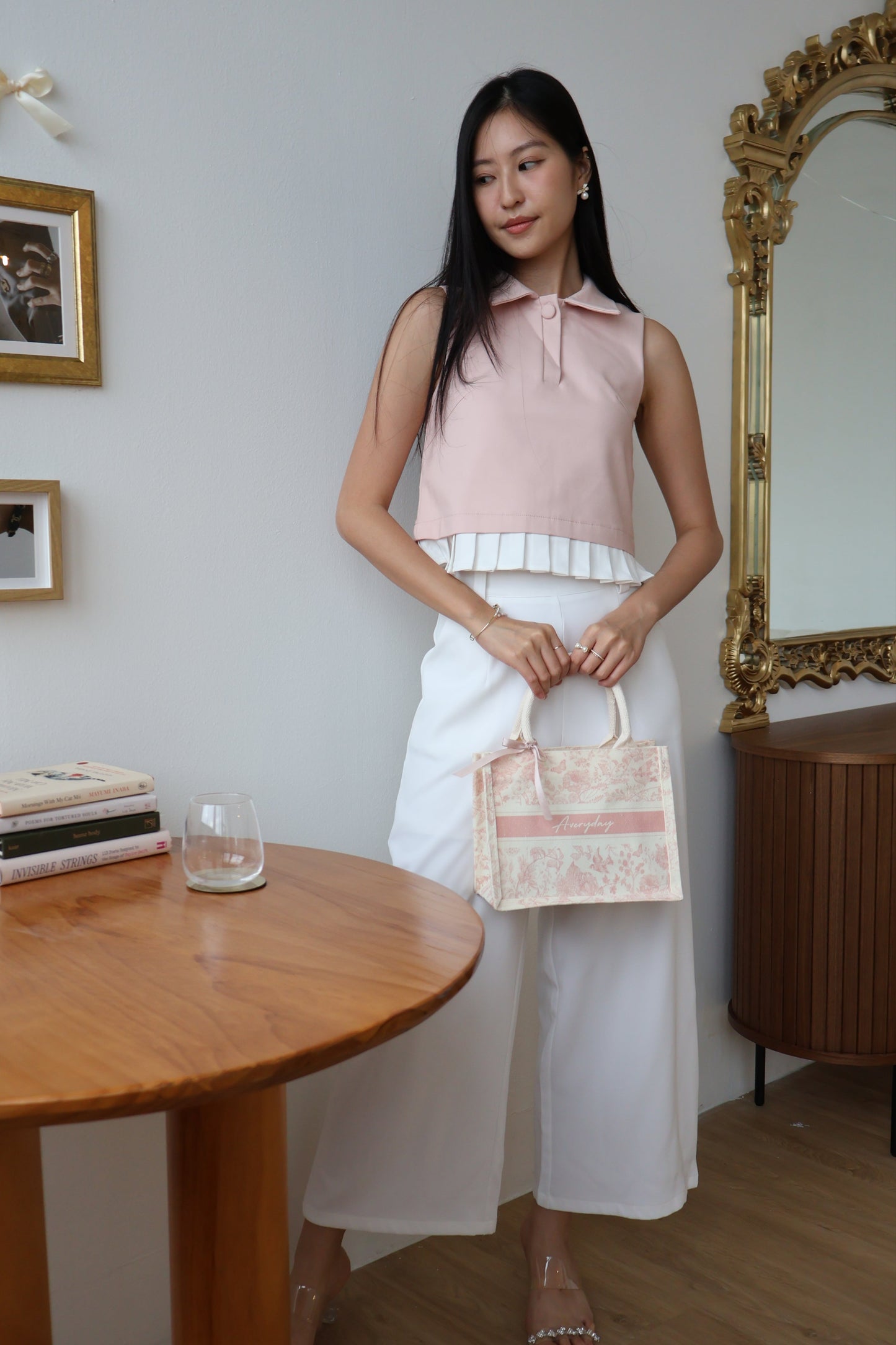 Melody Pleated Collar Blouse In Pink