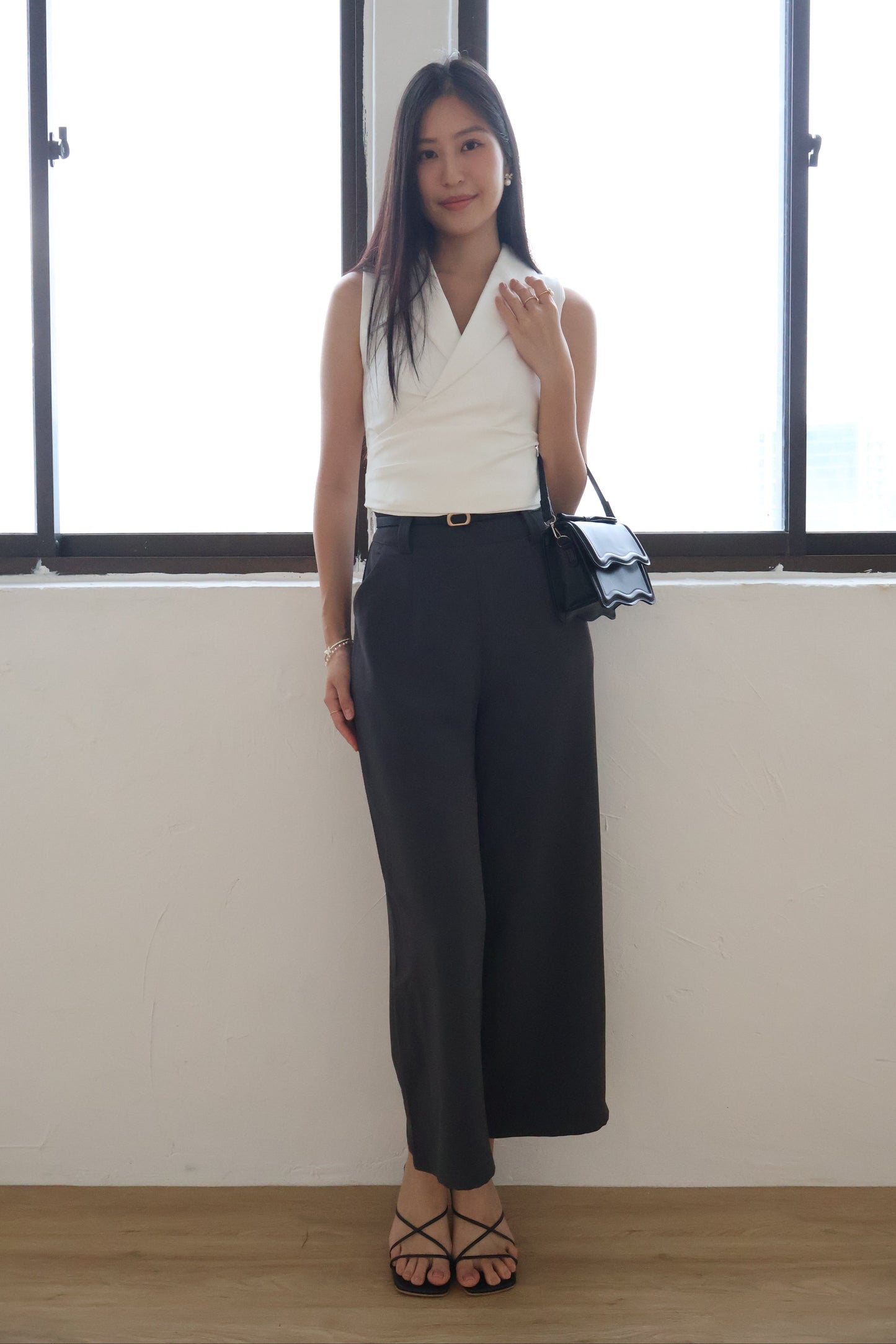 Graze Vest Tailored Top In White