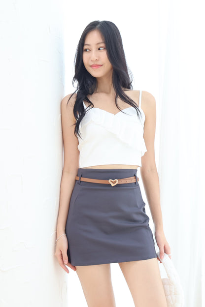 Sammy HeartShape Belted Skorts In Grey