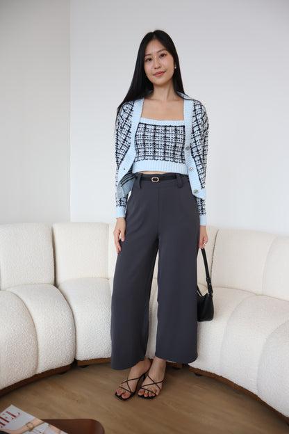 Lilian Knit Cardigan Set In Blue