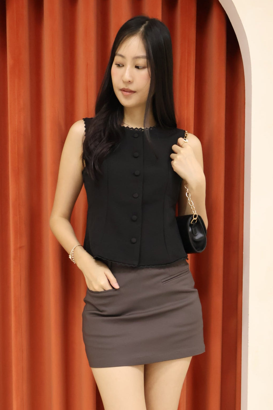 Maine Staple Pocket Skorts In Grey