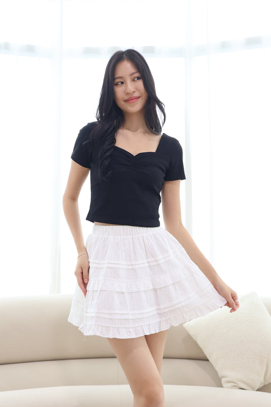 Dana Swiss Dot Layered Skort In White