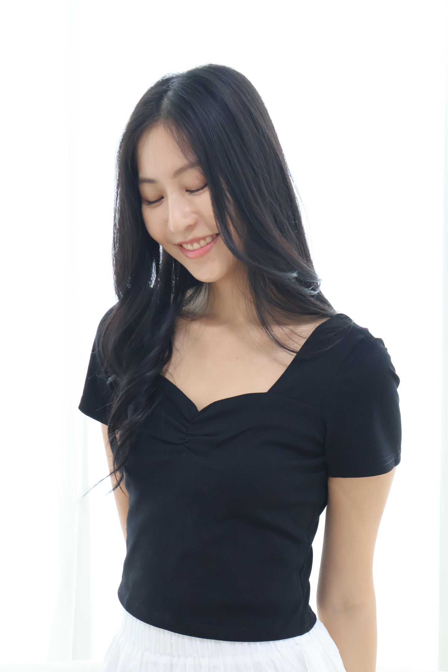 *Bundle* Greta Sweetheart Ruched Top - White/Black/Blue/Olive