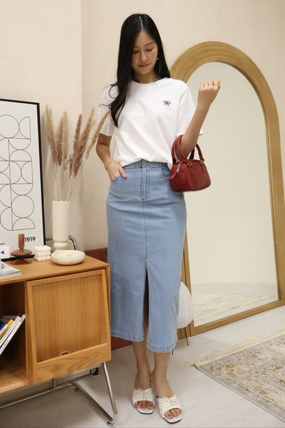 Celyn Ribbon Stitched Top In White