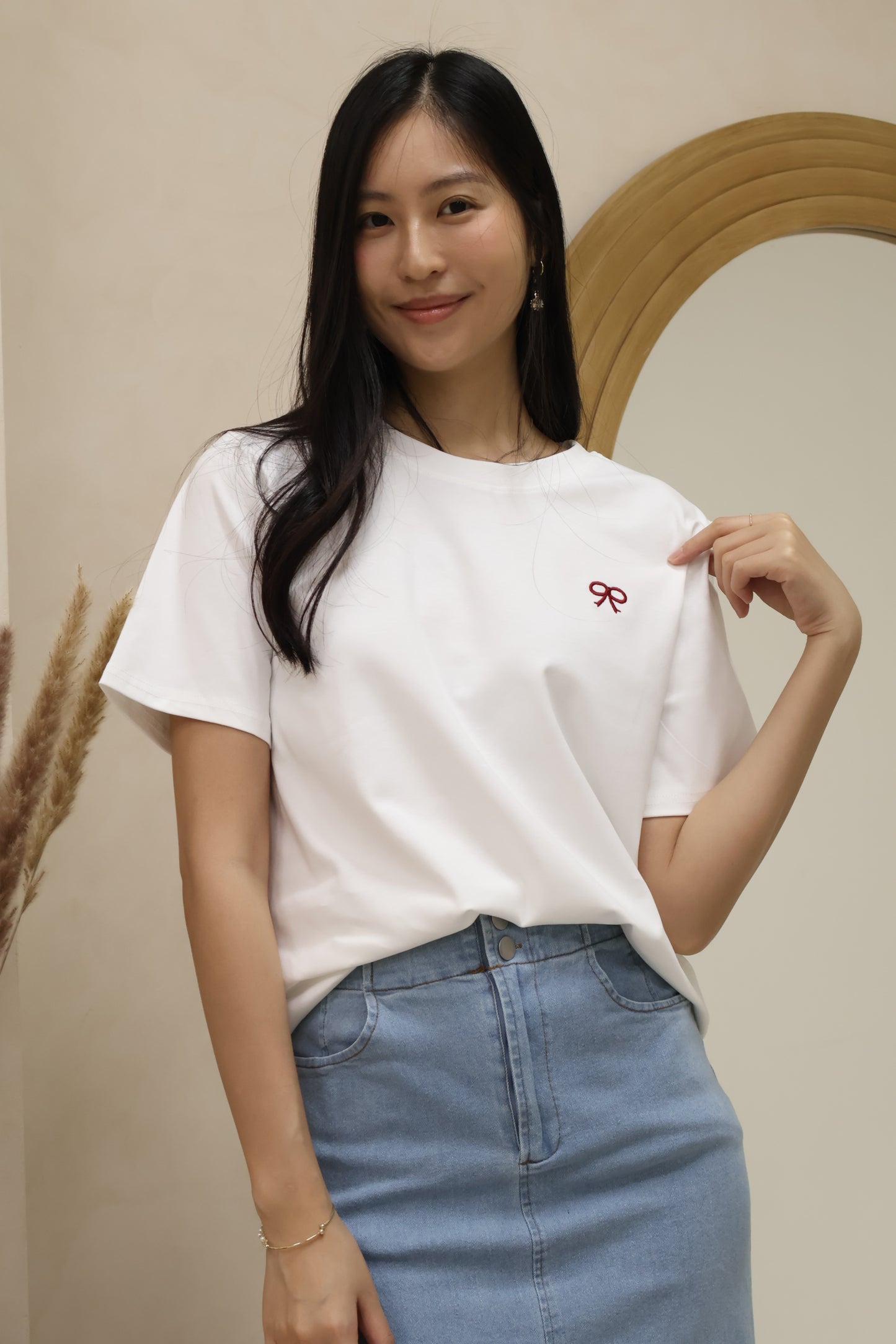 Celyn Ribbon Stitched Top In White