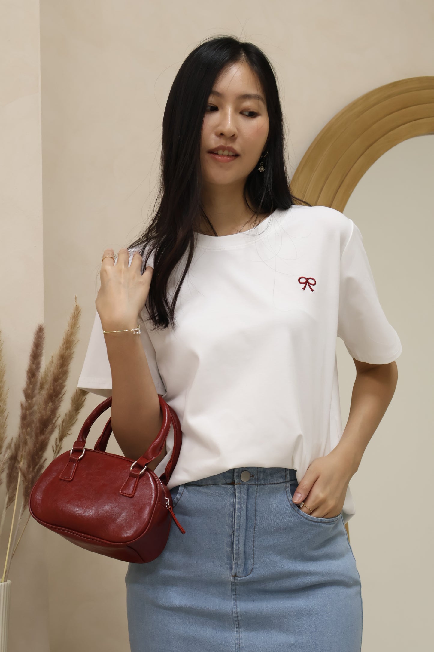 Celyn Ribbon Stitched Top In White