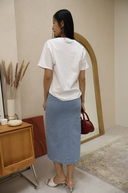 Celyn Ribbon Stitched Top In White