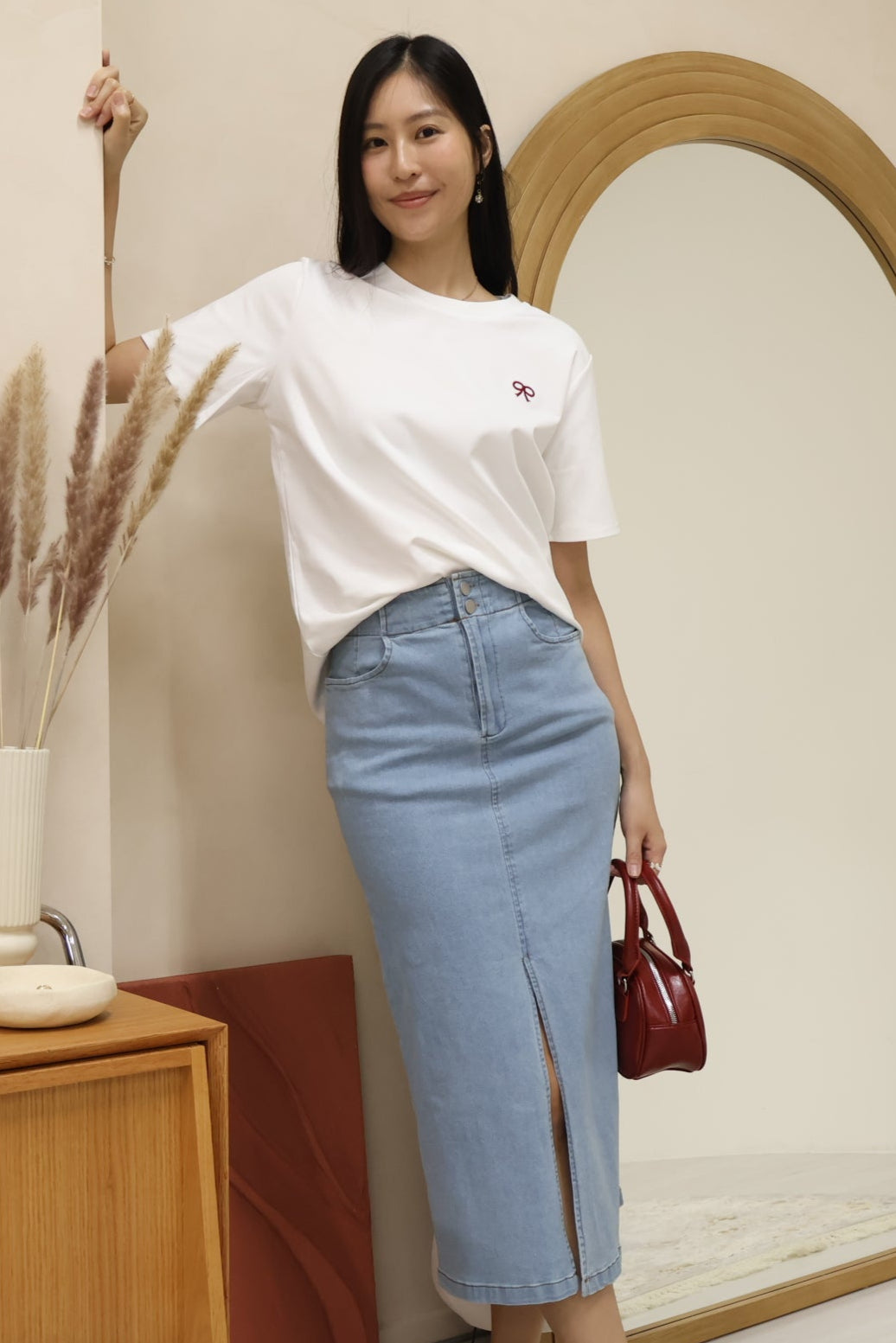 Celyn Ribbon Stitched Top In White