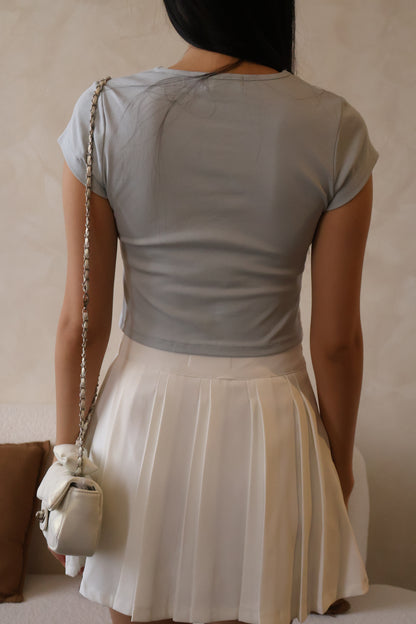 Angel Pleated Flowy Pocket Skorts In White