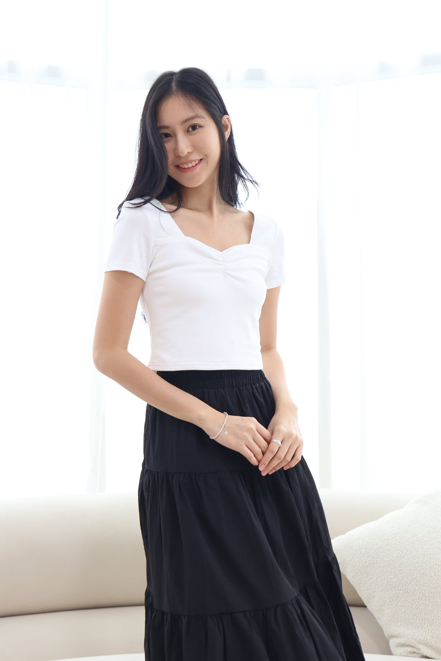 Dazie Ruffle Hem Maxi Skirt In Black